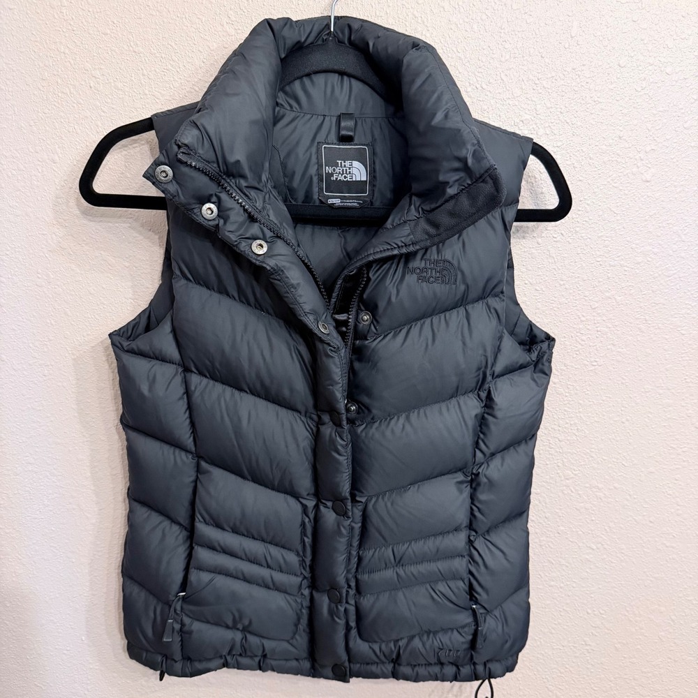The North Face Nuptse Down Vest 700 Fill Black Puffer Sleeveless Womens XS